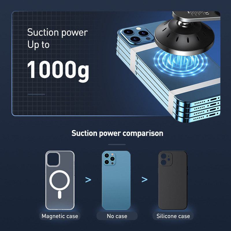 Baseus magnetski držač za telefon u automobilu bežični punjač za Apple iPhone 14 13 12 11 Pro Max bežični punjač za držač telefona za punjenje