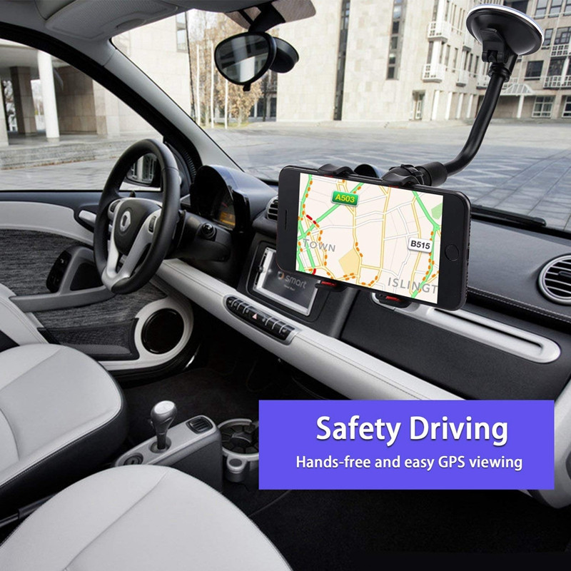 360 Rotate Sucker Držač za telefon u automobilu Fleksibilno postolje za montažu Podrška za mobilni telefon za iPhone Samsung Xiaomi Clip Držač za telefon u automobilu