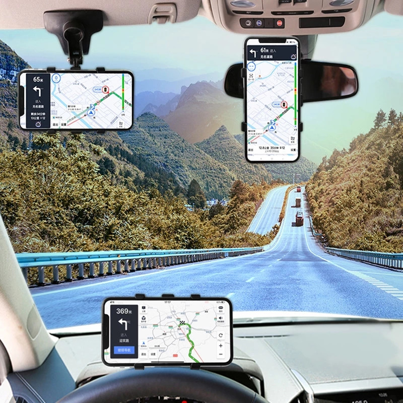 3 u 1 Držač za telefon u automobilu Kontrolna ploča Retrovizor Nosač za mobilni telefon GPS navigacija Podesivi držač za auto telefon za iPhone 13