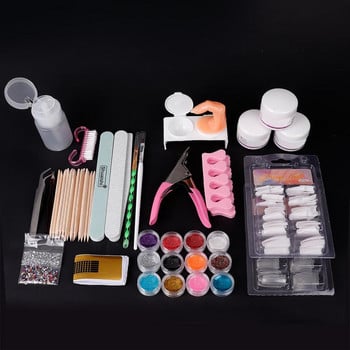 Nail Art Supplies Ακρυλικό Σετ Gel Βερνίκι νυχιών Εργαλείο στίλβωσης DIY Crystal Nail Powder Full Set Of Beginner Nail Supplies TSLM1