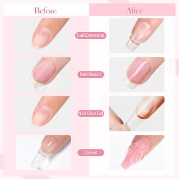 BORN PRETTY Nail Extension Gel Kit 10/11/12Pcs Soak Off Αντικολλητικό Στερεό UV Gel Ακρυλικό Λευκό Clear Gel Βερνίκι νυχιών για το σπίτι