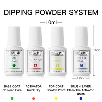 ROSALIND Dipping Powder Kit Gradient Nail Glitter Natural Dry Dip Διακόσμηση νυχιών χωρίς λάμπα Cure σετ εργαλείων ακρυλικής πούδρας