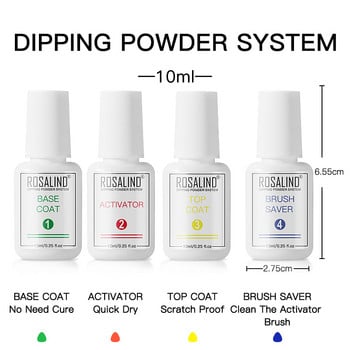 ROSALIND Dipping Powder Kit Gradient Nail Glitter Natural Dry Dip Διακόσμηση νυχιών χωρίς λάμπα Cure σετ εργαλείων ακρυλικής πούδρας