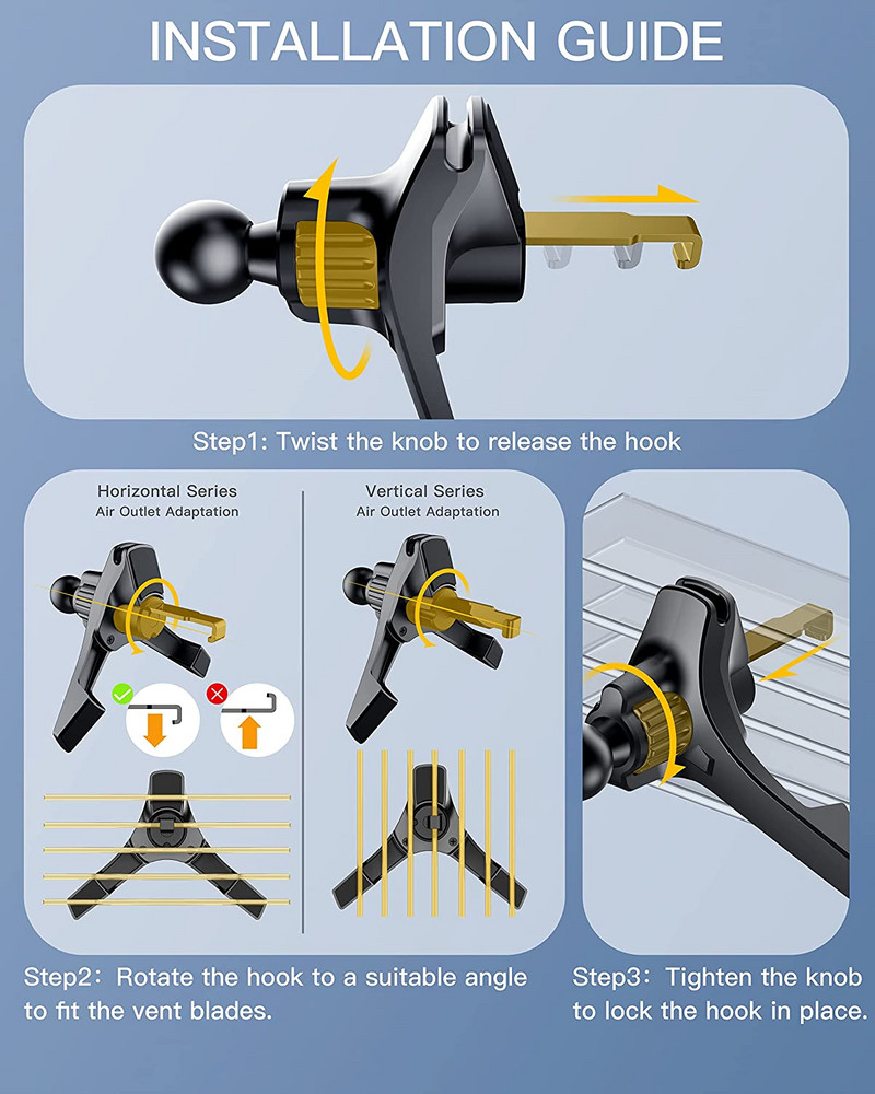 Nadogradite kopče za držač telefona u automobilu, 17 mm kuglastu glavu, kopču za otvor za ventilaciju automobila, stezaljku za odvod zraka u automobilu, stezaljku za magnet za podršku za mobilni telefon