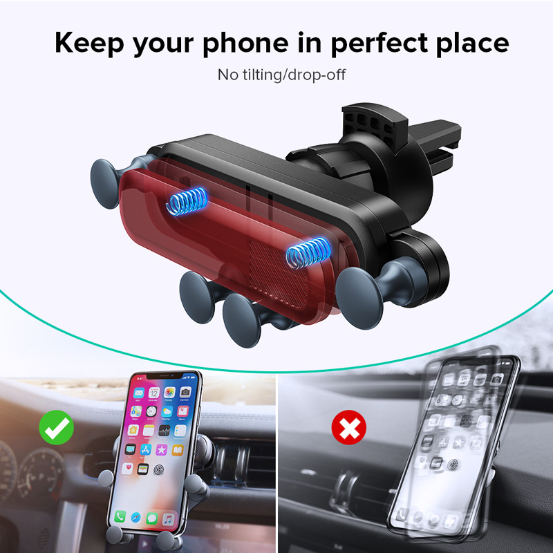 INIU Gravity Držač za telefon u automobilu Univerzalni držač za ventilacijski otvor Podrška za GPS stalak za iPhone 12 11 6 8 7 Xiaomi Redmi Samsung Huawei LG