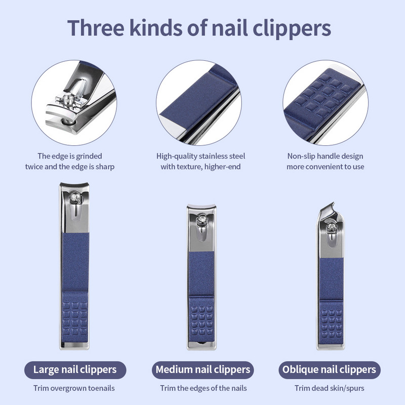 18/15/12/10/7/4kom Set škarica za nokte Profesionalne škarice za nokte od nehrđajućeg čelika Pincete Žlica za uho Igla za akne Set za manikuru