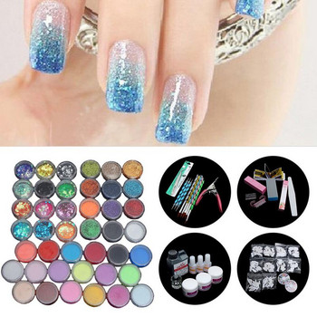 Acrylic Nail Kit Nail Art Tools Kit Combo Set Professional DIY Gel Nail Art Kit Acrylic Powder Shiny Glitter Nail Kit For Daily