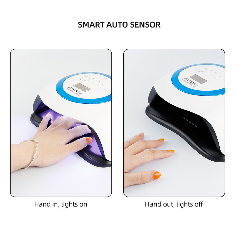 84 W-os LED-es körömlámpa szárító UV gél Elektromos Smart Timing Nail Art Tools Időzítő 10/30/60/99s Körömszárítóhoz Nagy teljesítményű polírozó eszköz