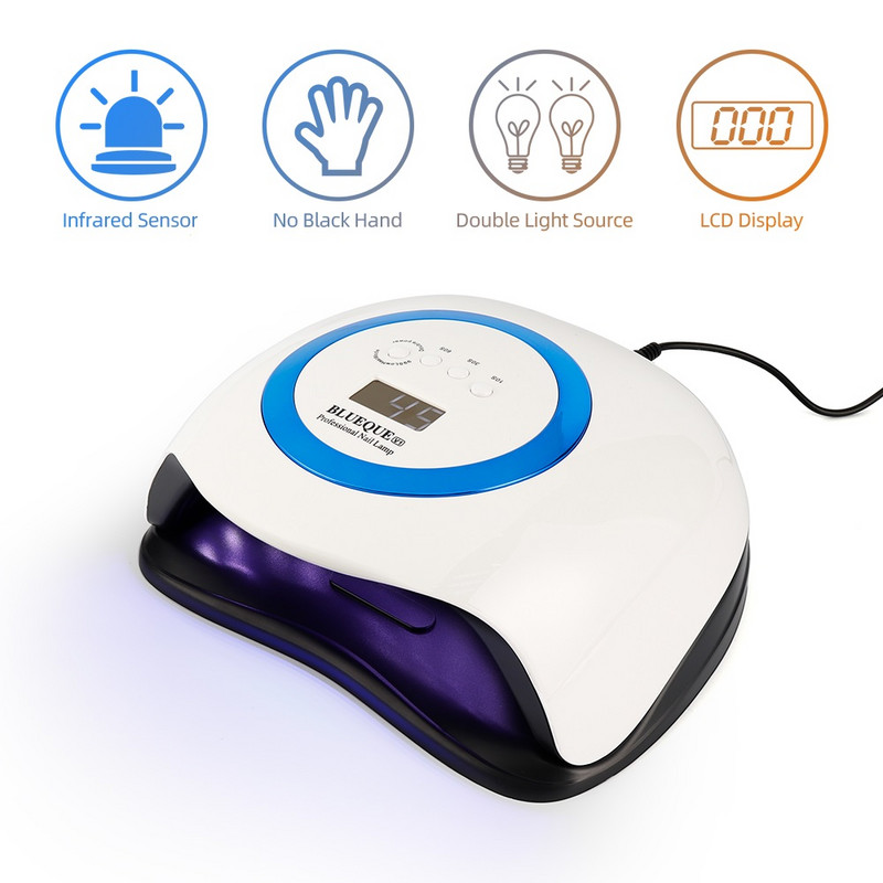 84 W-os LED-es körömlámpa szárító UV gél Elektromos Smart Timing Nail Art Tools Időzítő 10/30/60/99s Körömszárítóhoz Nagy teljesítményű polírozó eszköz