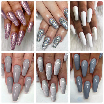 ROSALIND 6PCS Κιτ τζελ νυχιών Σετ βερνίκι νυχιών Glitter vernis Ημιμόνιμη βάση Top Coat Profession UV LED Nail Art Gel Polish Σετ