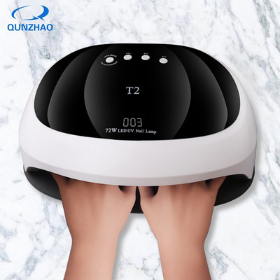 72W T2 UV Led Nail Lamp Nail Dryer 36 LEDs For Sun Light Infrared Sensing 10/30/60/99s Timer Smart For Manicure