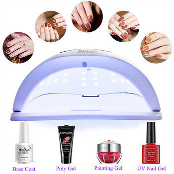 UV LED Λάμπα νυχιών Gel Polish Λάμπα σκλήρυνσης για τζελ μανικιούρ για στέγνωμα νυχιών με λειτουργία χρονισμού τεσσάρων ταχυτήτων Οθόνη LCD υπέρυθρη αισθητήρα