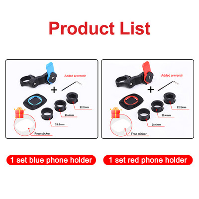 Μπλε θήκη τηλεφώνου ποδηλάτου μοτοσικλέτας βάση κινητού τηλεφώνου MTB τιμόνι ποδηλάτου Βάση smartphone Ρυθμιζόμενη υποστήριξη Πρόσβαση ποδηλάτου