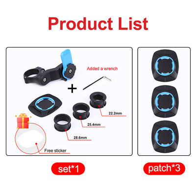 Μπλε θήκη τηλεφώνου ποδηλάτου μοτοσικλέτας βάση κινητού τηλεφώνου MTB τιμόνι ποδηλάτου Βάση smartphone Ρυθμιζόμενη υποστήριξη Πρόσβαση ποδηλάτου