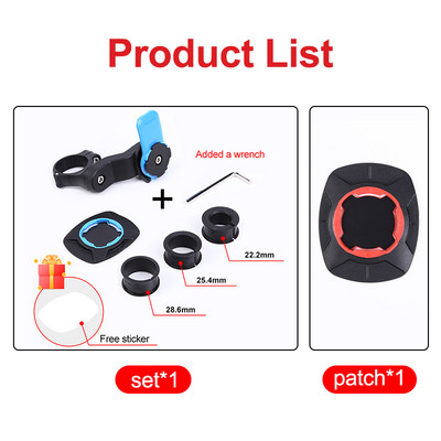 Μπλε θήκη τηλεφώνου ποδηλάτου μοτοσικλέτας βάση κινητού τηλεφώνου MTB τιμόνι ποδηλάτου Βάση smartphone Ρυθμιζόμενη υποστήριξη Πρόσβαση ποδηλάτου