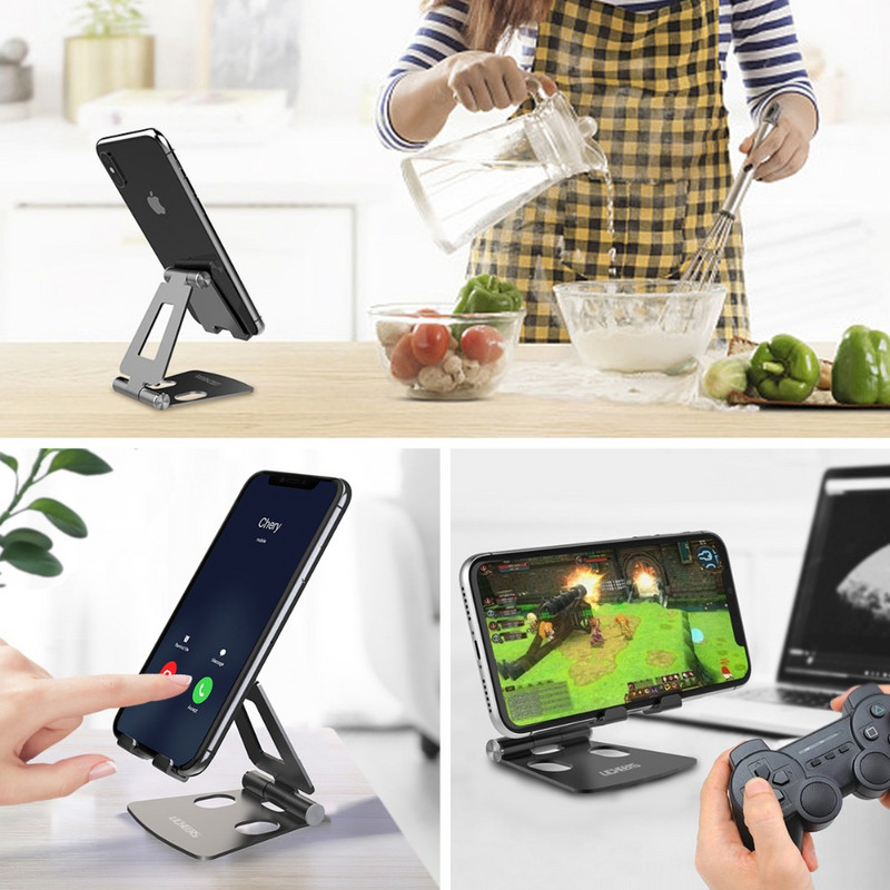 LICHEERS telefontartó állvány iPhone 13Pro Xiaomi mi 9 fém telefontartóhoz, összecsukható mobiltelefon-állvány iPhone 12 11 XS-hez