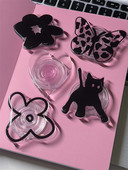 Drăguț cu flori de fluture negru, prindere pentru telefon Tok Griptok Korea Suport Inel pentru iPhone Accesorii Samsung Suport minunat pentru telefon