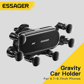 Essager Gravity autós telefontartó légtelenítő klipre szerelhető mobil mobiltelefon állvány autóban GPS támogatás iPhone 14 13 12 Pro Xiaomihoz