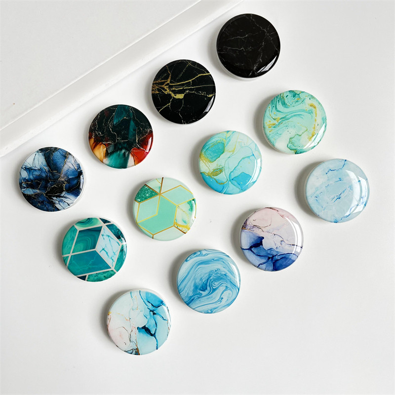 Sjajna mramorna tekstura Rastezljivo držanje Tok držač za telefon Preklopivi prsten za prst za iPhone 11 13 Podrška za Xiaomi