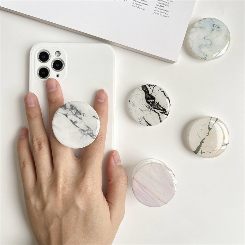 Sjajna mramorna tekstura Rastezljivo držanje Tok držač za telefon Preklopivi prsten za prst za iPhone 11 13 Podrška za Xiaomi