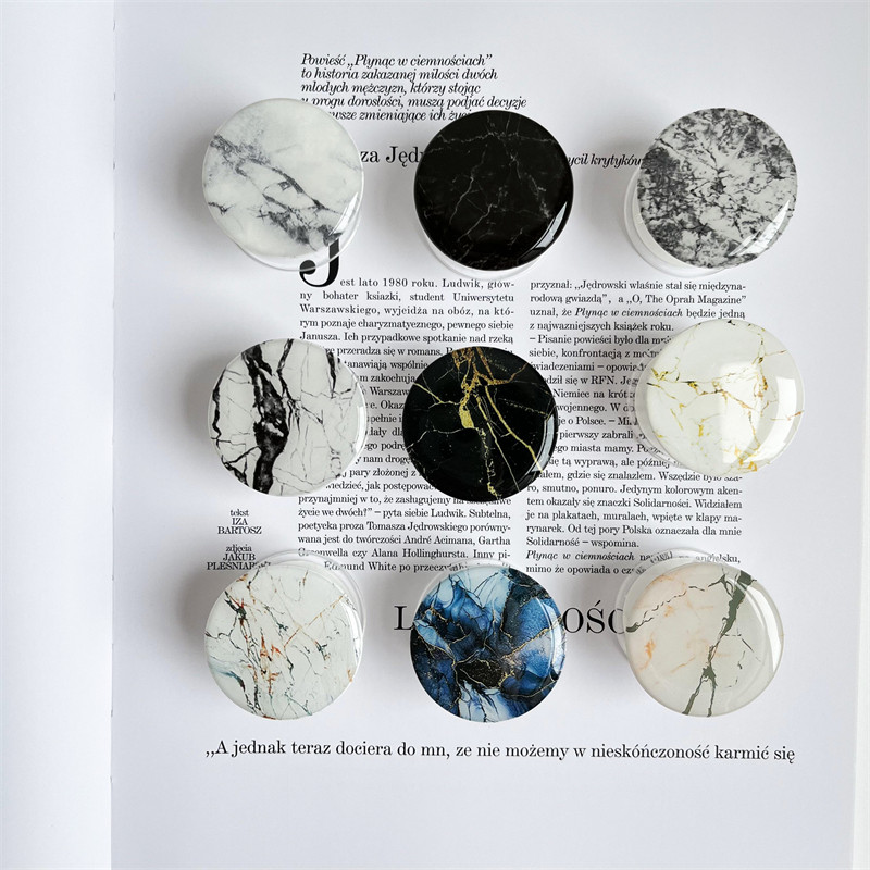 Sjajna mramorna tekstura Rastezljivo držanje Tok držač za telefon Preklopivi prsten za prst za iPhone 11 13 Podrška za Xiaomi