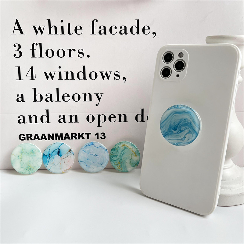 Sjajna mramorna tekstura Rastezljivo držanje Tok držač za telefon Preklopivi prsten za prst za iPhone 11 13 Podrška za Xiaomi