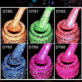 Σετ μανικιούρ 7ml Fluorescent Reflective Glitter Cat Magnetic Gel Neon Gel Βερνίκι νυχιών Ημιμόνιμο Nail Art Glitter Gel Polish