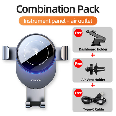 Suport pentru telefon auto Qi 15W Încărcător fără fir Suport pentru mașină Infraroșu inteligent pentru Suport aerisire Încărcător pentru mașină fără fir pentru iPhone Xiaomi