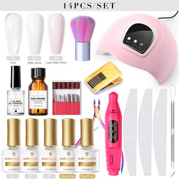 BORN PRETTY 11-32 τμχ Σετ νυχιών Nail Extensions Gel Polish Σετ Soak Off Gel 54W UV LED λάμπα νυχιών Dryer Nail Drill Machine Σετ