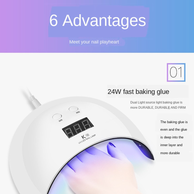 Svjetlo za manikuru Dvostruki izvor svjetla LED lampa za sunčanje Ljepilo za tretman UV svjetlom Inteligentna lampa za pečenje noktiju