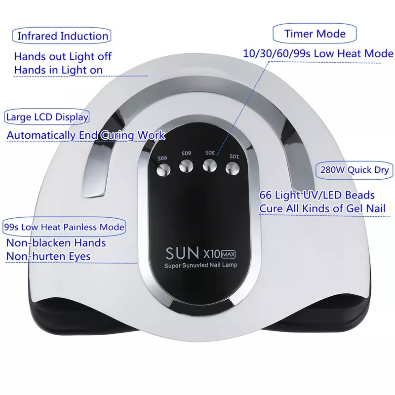 2022 NOVO stiže 280W 66LED LIGHT sun x10 max lampa za nokte sunx11 brzo sušeća UV LED lampa za manikuru Lampice za nokte sušilica