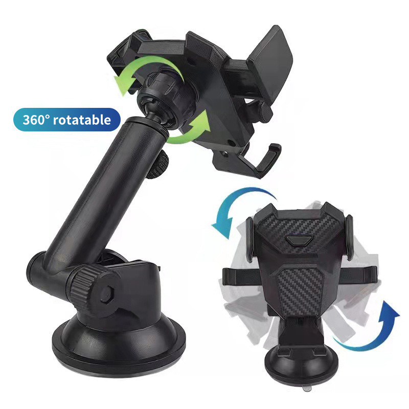 Suport auto de stil nou Panou de instrumente din sticlă din față Suport pentru telefon mobil Blocare automată Multi-funcțională telescopică cu aspirație