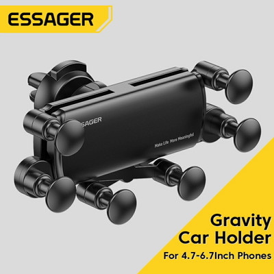 Essager Univerzalni 6 točaka Solid Fold Držač za telefon u automobilu Gravitacijski držač u automobilu za telefon u automobilu Držač za montažu na ventilacijski otvor Držač za pametni telefon