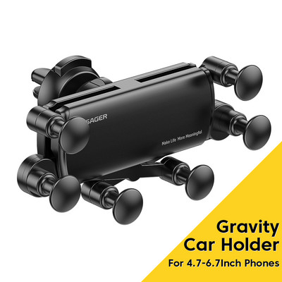 Essager Univerzalni 6 točaka Solid Fold Držač za telefon u automobilu Gravitacijski držač u automobilu za telefon u automobilu Držač za montažu na ventilacijski otvor Držač za pametni telefon