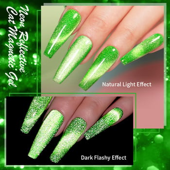 LILYCUTE 20 τμχ/Σετ Neon Eggshell Gel Βερνίκι Νυχιών Σετ 9D Reflective Fluorescent Cat Magnetic Gel Soak Off UV Nail Gel Varnish Kit