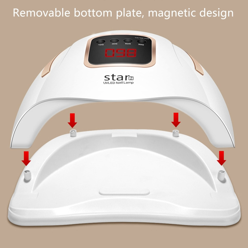 2021 m. nauja Star2 72W nagų lempa, nešiojama UV LED nagų džiovintuvas gelinis lakas kietėjantis lengvas manikiūras