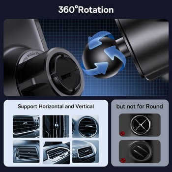 Baseus Automatic Alignment Car Phone Holder Безжично зарядно устройство за Samsung iPhone Xiaomi Phone Holder Автомобилен държач Държач за вентилационен отвор