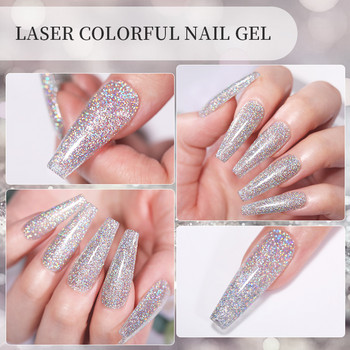 LILYCUTE 10 τμχ/Σετ Silver Purple Glitter Gel Βερνίκι Νυχιών Ανοιξιάτικο Χρώμα Semi Permanent Need Base Top Coat Nail Art Gel Vernish