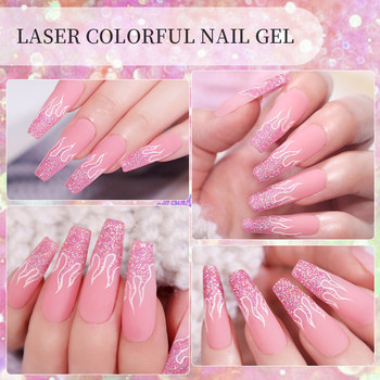 LILYCUTE 10 τμχ/Σετ Silver Purple Glitter Gel Βερνίκι Νυχιών Ανοιξιάτικο Χρώμα Semi Permanent Need Base Top Coat Nail Art Gel Vernish