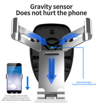 Държач за мобилен телефон Изходен въздух Сензор за гравитация Държач за автомобилен телефон Държач за автомобилен телефон Триъгълен гравитационен матиран държач