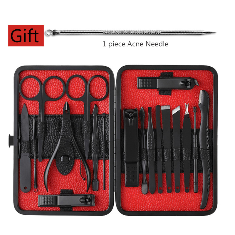 Brainbow Professzionális 18db/csomag Pro köröm manikűr készlet és készlet nőknek Férfi arc-/láb-/kézápoló körömvágó pedikűr eszközkészlet