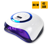 Lampă UV LED 84W pentru uscare unghii Lampă pentru mainichiură 42 buc LED-uri Lampă profesională pentru unghii cu uscare rapidă pentru toate tipurile Salon de unghii cu gel