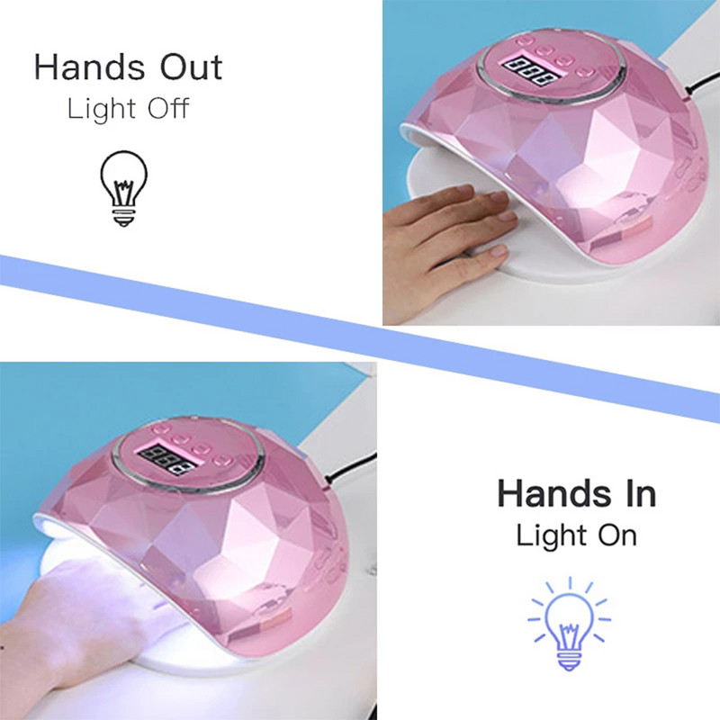 Uscător de unghii colorat Lampă UV LED pentru unghii pentru toate tipurile de adeziv cu gel pentru unghii 39 de margele Uscare rapidă cu lampă cu gel cu senzor inteligent