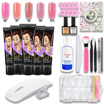 Ακρυλικό Gel Polish Poly UV Gel Kit All for Manicure Gel επέκτασης νυχιών Σετ Slip Solution Builder Nail Art Tool Design Fingertip