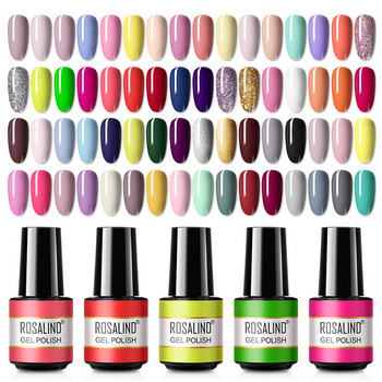 ROSALIND Gel Σετ βερνίκι νυχιών Υβριδικά βερνίκια Gel Kit All For Manicure Colorful Nail Art Design Επέκταση νυχιών 7ml Base Top