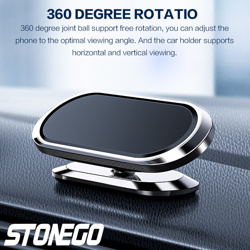 STONEGO Suport magnetic magnetic din metal Suport telefon auto rotativ 360 Suport din aliaj de zinc Magnet Suport auto Suport telefon mobil