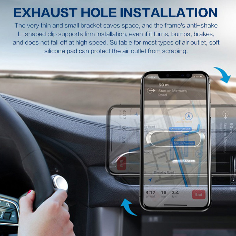 STONEGO Suport magnetic magnetic din metal Suport telefon auto rotativ 360 Suport din aliaj de zinc Magnet Suport auto Suport telefon mobil