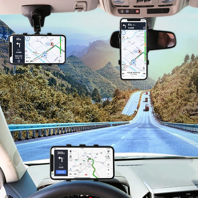 SYRINX Držač za automobil, stalak za jednostavno montiranje na kopču, podesiva podrška za mobilni pametni telefon, crna za univerzalni nosač GPS zaslona za mobilni telefon