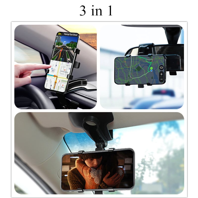 SYRINX autós tartó Easy Clip rögzíthető állvány Állítható cellás okostelefon-tartó fekete Univerzális mobiltelefon GPS-kijelző konzolhoz