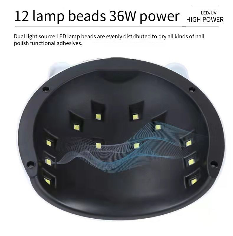 SUN T14 körömlámpa 36W kis hordozható gél körömlakk szárító lámpa UV Led lámpa Intelligens időzítésű három fokozatú állítható manikűr lámpa